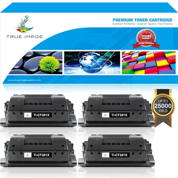 True Image Compatible Toner Cartridge for HP CF281A CF281X LaserJet Enterprise MFP M630h M630dn M630f M630z Black 4-Pack