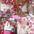 thumbnail image 6 of Yansion Balloon Arch Kit Garland, Metallic Pink White Balloons, Rose Red Confetti Balloons, 3D Butterflies, 1 Set, 6 of 10