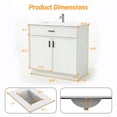 thumbnail image 5 of KZElegy 36" Bathroom Vanity with Ceramic Sink Top Freestanding Bathroom Cabinet Vanity Set Double Doors,White, 5 of 9