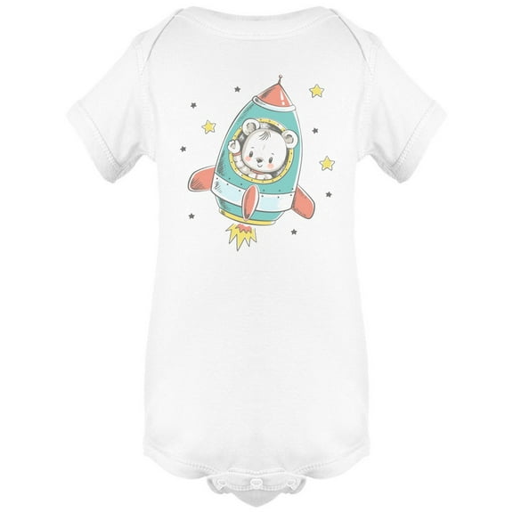 Polar Bear On A Rocket Ship Bodysuit Baby's -Image by Shutterstock