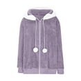 thumbnail image 6 of Aboser Shaggy Faux Fur Jackets for Women Winter Fuzzy Fleece Coats Zip Up Long Sleeve Jacket Warm Casual Hooded Coat with Pockets, 6 of 9