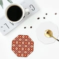thumbnail image 4 of Naloa 70s Retro Style Leather Coasters for Drinks, Durable Drink Coasters 4 Set for Tabletop Protection, Luxurious Home Décor and Housewarming Gift ( {designName})Octagon, 4 of 6