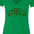 thumbnail image 4 of Inktastic St. Patrick's Day Clovers in Plaid Women's V-Neck T-Shirt, 4 of 5