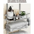 thumbnail image 4 of Hanging Towel Racks for Bathroom No Drill - Over The Door 6-Tier Bath Towel Storage Organizer for Small Bathrooms-Back Door Large Tiered Towel Holder Hanger for Rolled Towels RV Camper Silver, 4 of 7