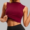 thumbnail image 2 of Bibifish Womens Tank Tops Neck Sleeveless Side Split Hem Workout Camisoles Cropped Fitted Summer Sleeveless Shirts, 2 of 7