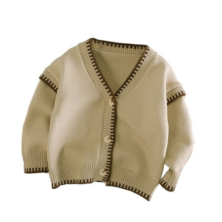 

Scyoekwg Girls Knitted Cardigan Sweater Newborn Infants Toddler Kids Baby Boys Clothes Casual Button Long Sleeve Sweater Coats (Green 0 Years)