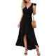 thumbnail image 4 of Vestido de verano para mujer Estampado floral Cuello en V Bohemio Flowy Long Maxi Vestidos XL TUNC Sencillez, 4 of 5