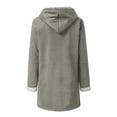 thumbnail image 5 of Olyvenn Winter Coats for Women Sherpa Fleece Jacket with Hood Long Button Up Coat Thicken Warm Winter Coat Parka Coat Gray XXL, 5 of 7