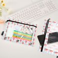 thumbnail image 2 of FORMRS 2 Pack Pencil Pouch for 3 Ring Binder with Clear Window Zipper Pen Case Stationery Organizer, Blue Stripes Lobster Pattern, 2 of 6