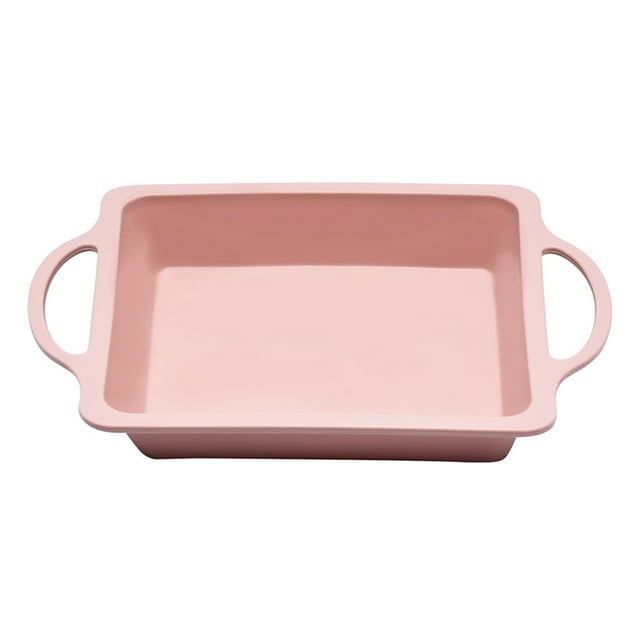 Naiovety Molde para decoración de pasteles, bandeja para hornear, Fondant reutilizable, pan, utensilios de cocina rectangulares de acero Herramientas y accesorios para hornear Rosa