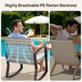 thumbnail image 5 of 3-Piece Outdoor Furniture,Lofka Rocking Wicker Bistro Set with Cushions & Tempered Glass Table - Modern Rattan Patio Set for Porch|Balcony|Garden (Gray), 5 of 10
