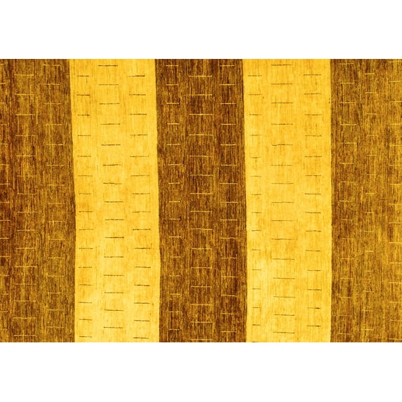 Ahgly Company Machine Washable Indoor Rectangle Abstract Yellow Modern Area Rugs, 8' x 12'