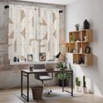thumbnail image 6 of Beige Brown Geometric Kitchen Curtains 63 Inch Length, Modern Abstract Art Aesthetics Tiers Curtains for Living Room Berdoom Bathroom, Light Filtering Drapes Window Treatment 2 Panels 42"Wx63"L, 6 of 9