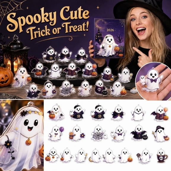 24 Days Haunted House Build-Up Blind Box 3D Halloween Countdown Calendar Ornament Decor for Festive Celebration Party Gift Set (B)