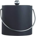 thumbnail image 3 of Hand Made In USA Dark Gray Double Walled 3-Quart Insulated Ice Bucket With Ice Tongs (Leatherette Collection), 3 of 8
