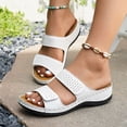 thumbnail image 3 of Orthopedic Sandals for Women Arch Support Slip on Slides Breathable Hollow out Slippers Comfortable Infoor Outdoor Walking Shoes White Size 7.5, 3 of 8