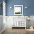 thumbnail image 6 of ANGELES HOME 33" x 32" Wall-Mounted Vanity Mirror, Solid Wooden Framed Makeup Mirror, Bathroom Wall Mirror for Bedroom Living Room Entryway, White, 6 of 9