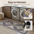 thumbnail image 4 of SIXHOME 3-Piece Kitchen Rugs and Runner Set Washable Vintage Kitchen Mat Non-Slip Low-Profile Rugs for Kitchen Sink Laundry Bedside 20"x32"+20"x48"+20"x59" Dark Blue, 4 of 8