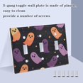 thumbnail image 3 of Yayeee Toggle Light Switch Wall Plate 3-Gang 6.37"x4.48" Decorative Outlet Cover, Halloween Purple Ghosts, 3 of 7