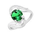 thumbnail image 2 of Sterling Silver with Emerald Solitaire Ring, 2 of 3