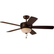 kathy ireland HOME Summerhaven LED Ceiling Fan with Light Kit, 52 Inch | Outdoor Wet Rated Fixture with Weather Resistant Blades | Includes Candelabra Base Bulbs and Pull Chain, Venetian Bronze