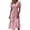 Pink, variant on Boho Dresses for Women Short Sleeve Wrap V-Neck Hight Waist Sundress Casual Summer Beach Vacation Dress