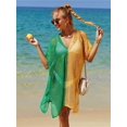 thumbnail image 5 of Kukuzhu Women Beach Cover Up Fringed Knit Crochet Hollow Out Tassel Bikini Blouse Contrast Bright Color Swimsuit Top, 5 of 7