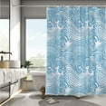 thumbnail image 3 of Ocean Wave Shower Curtain for Bathroom,Blue and White Shower Curtains Set for Bathroom with 12 Hooks, Coastal Bath Curtain 72x72in,Waterproof Fabric,Weighted Hem, Machine Washable, 3 of 6