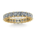thumbnail image 3 of Natural 4.80Ct Princess Cut Diamond Shared Prong Women's Anniversary Wedding Eternity Band Ring Solid 18k Yellow Gold H SI2, 3 of 3