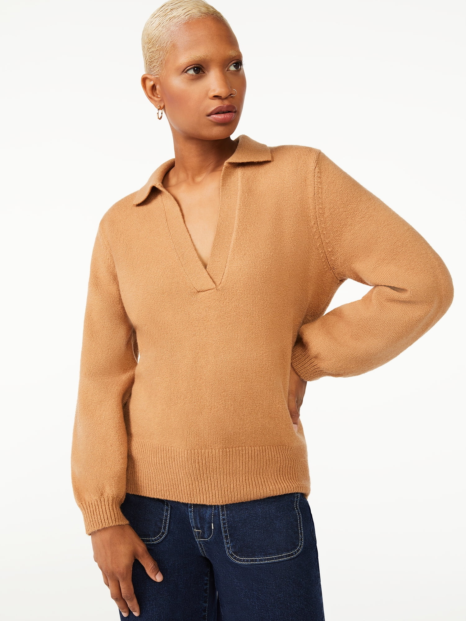 Free Assembly Women's VNeck Polo Sweater