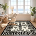 thumbnail image 3 of Design&I 8'x10' Ultra Soft Area Rug, Cream Boho Beige Border Geometric Motif Classroom Ivory Bordered None Fluffy Washable Non Shedding for Bedroom Living Room Under Sectional, 3 of 7