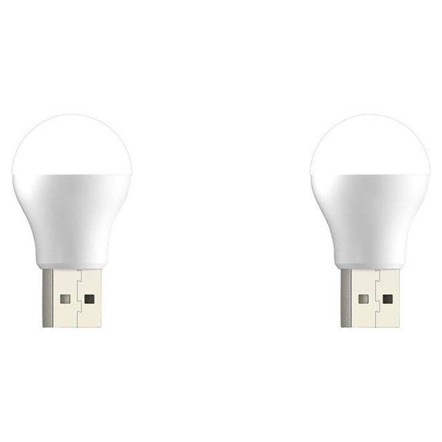 sweethay Luz USB lectura LED atmósfera noche bombilla cabecera interior portátil Festival cumpleaños iluminación enchufe luz blanca Type2 NO2