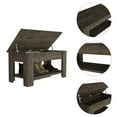 thumbnail image 4 of Depot E-Shop Saturn Storage Bench With Liftable Top, Lower Shelf, And 4 Legs, Dark Brown, 4 of 5