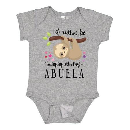 

Inktastic Sloth I d Rather Be Hanging with Abuela Gift Baby Boy or Baby Girl Bodysuit