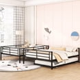 thumbnail image 2 of Black Full XL Over Queen Iron Bunk Bed with Trundle Ideal for Family Bedrooms to Save Space, 2 of 2