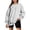 Gray, variant on Fznquz Crewneck Women Blouses Dressy Casual Plain Gray Long Sleeve Sweatshirt Lightweight Fall Tees for Women