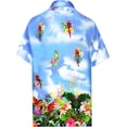 thumbnail image 2 of LA LEELA Men's Hawaiian Shirts Short Sleeve Button Down Shirt Mens Casual Shirts Vacation Tropical Beach Summer Party Shirts for Men Funny XL Cockatoo Birds, Blue, 2 of 6
