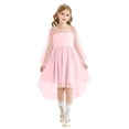 thumbnail image 1 of Ketyyh-chn99 Robe en Denim Évasée et Fluide pour Filles, Jupe d'Été pour Filles à Manches Longues en Maille, Ourlet Haut-Bas, Robe de Fête d'Anniversaire Formelle, Robe Taille pour 7-8 Ans, Rose, 1 of 7