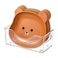 thumbnail image 3 of Nkmbld 8Pcs Reusable Lightweight Teddy Bear Dessert Plate Durable Household Dining Table Spit Bones Plates Suitable for Restaurant Kitchen and Camping, Brown, 3 of 8