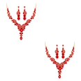 thumbnail image 3 of Jumpingount 3 unidades/juego de collar de aleación para mujer, elegante, nupcial, para chicas, damas, banquete, boda, pendiente, gargantilla, Rojo 2Conjunto, 3 of 6