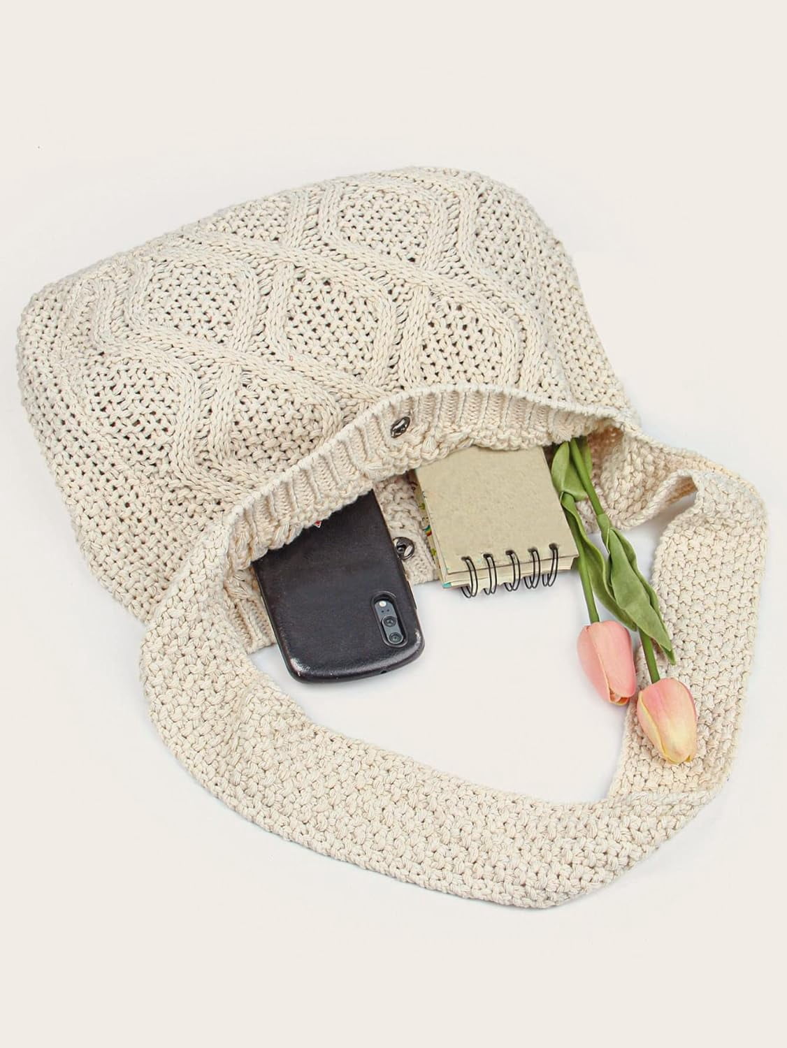Women's Crochet Shoulder HandBags Hobo Knitted Tote Bag Shopping Bags