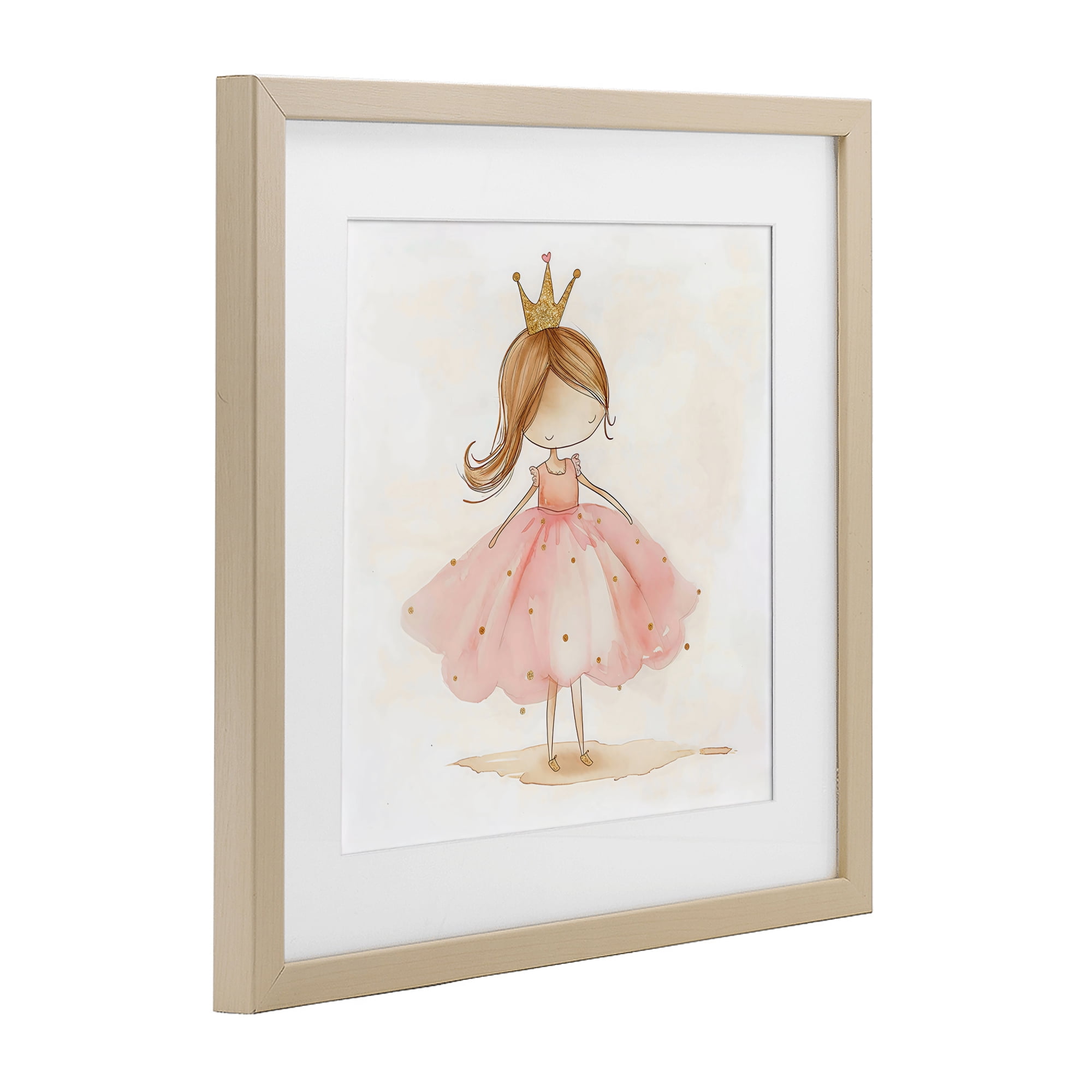 Stupell Industries Little Princess with Crown Birch Framed Print Under Glass, design by Creative Studio