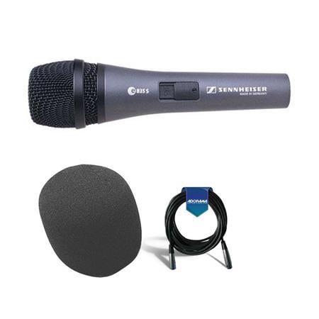 UPC: 0192223104129 | e 835-S Wired Cardioid Handheld Dynamic Microphone with Switch & Clip Bundle With 20  Heavy Duty 7mm Rubber XLR Microphone Cable  On-Stage ASWS58 Foam Windscreen