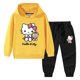 thumbnail image 2 of Hello Kitty, nueva ropa para niños, jersey para niñas, suéter con capucha, pantalones de dos piezas, traje deportivo de manga larga de algodón para bebés, 2 of 5