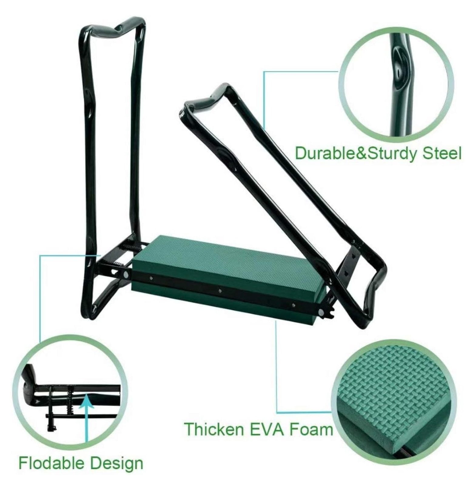 Folding Garden Kneeler and Seat with Tool Pouch Bag Thick Kneeling Pads Soft Decorative Garden Stools Workseats Portable Outdoor Foldable Kneeler Tools