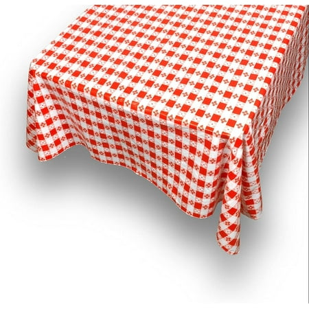 

PFLN-52/14 Picnic Check Vinyl Flannel Backed Tablecloth 52 x 52 Red/White