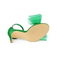 thumbnail image 5 of BLISSFUL STEP Women's Open Toe Ankle Strap Bow Tie Stiletto High Heels Sandals Grass Green 7, 5 of 7