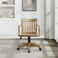 thumbnail image 4 of Bowery Hill Wood Bankers Office Chair with Wood Seat in Medium Oak Finish, 4 of 5