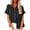 Black, variant on Diufon Women's Cotton Linen Shirt Short Sleeve V Neck Button Down Shirts Spring Summer Casual Loose Tops