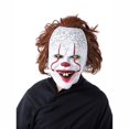 thumbnail image 1 of Máscara de payaso de Halloween de Joker, espeluznante y loco, sonrisa siniestra, pelo rojo, película asesina de látex, accesorios de Cosplay, cabeza completa de látex para adultos, 1 of 5